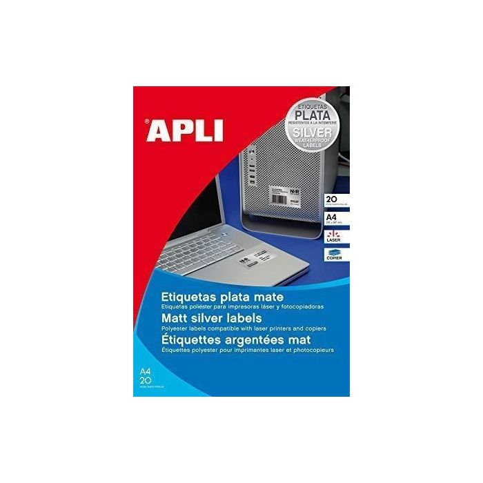 Apli Etiquetas Adhesivas Metalizadas C-Romos 45,7x21,2 mm Láser Plateadas 960 Etiquetas Apli Etiquetas Adhesivas Metalizadas C-Romos 45,7x21,2 mm Láser Plateadas 960 Etiquetas
