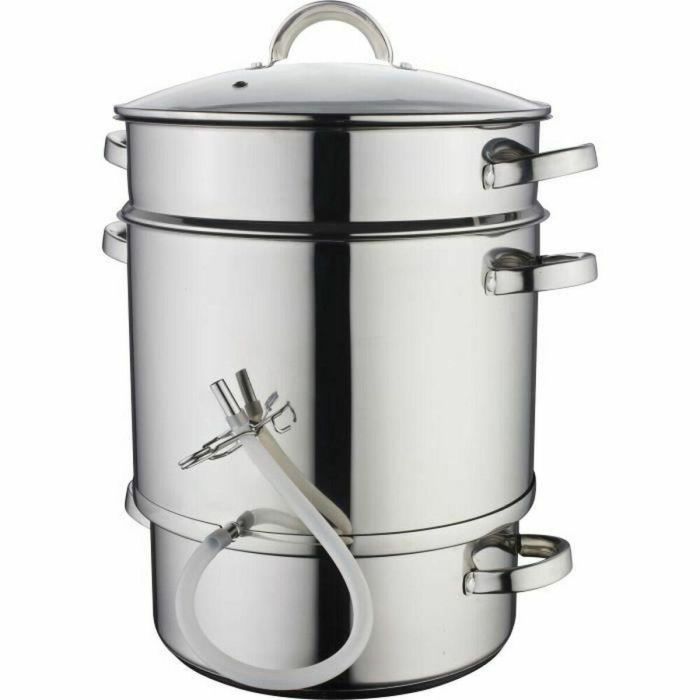 Baumalu Extractor de Jugo de Vapor Acero Inoxidable 28 cm, Triple Fondo Difusor, Compatible con Todas las Fuentes de Calor, Inducción, Tapa de Vidrio 0 Baumalu Extractor de Jugo de Vapor Acero Inoxidable 28 cm, Triple Fondo Difusor, Compatible con Todas las Fuentes de Calor, Inducción, Tapa de Vidrio 0