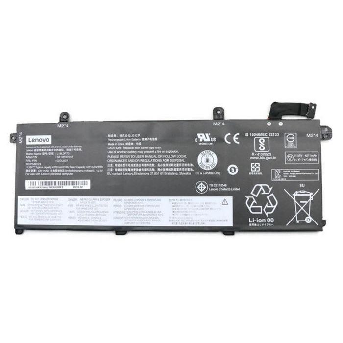 Lenovo Internal laptop battery, 50Wh capacity, 11.52V voltage, LiIon technology, compatible with select Lenovo models. Lenovo Internal laptop battery, 50Wh capacity, 11.52V voltage, LiIon technology, compatible with select Lenovo models.