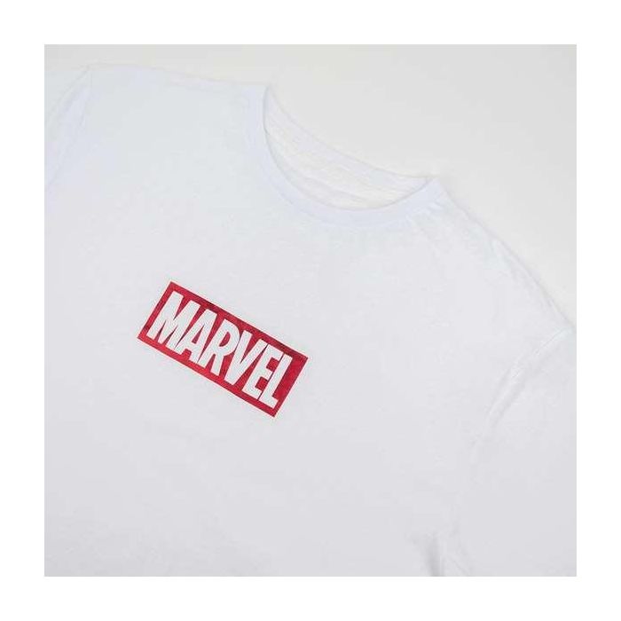 Camiseta de Manga Corta Hombre Marvel Blanco Adultos S 2