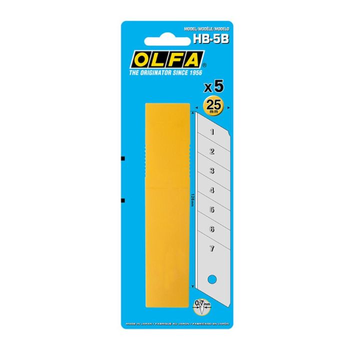 Juego de 5 cuchillas hb-5b troceables plateadas 25 mm 1