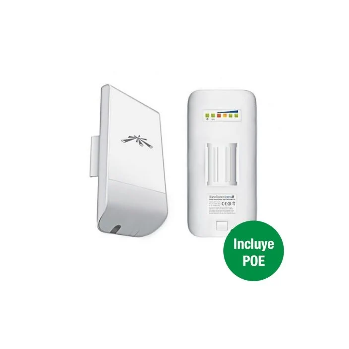Ubiquiti NanoStation LocoM2 Equipo Exterior MIMO 2.4GHz hasta 150 Mbps 400MHz PoE LOCOM2