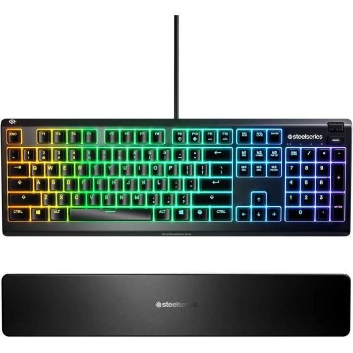 Teclado mecánico para juegos - STEELSERIES - APEX 3 - Ultra silencioso - Negro 2 Teclado mecánico para juegos - STEELSERIES - APEX 3 - Ultra silencioso - Negro 2