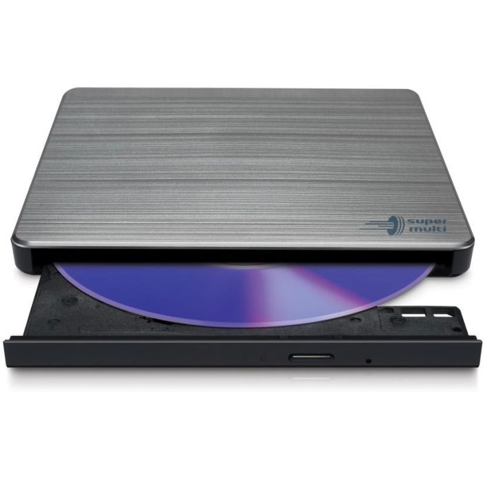 Hitachi-LG GP60NS60 Grabador DVD Externo Delgado USB 2.0 Color Plata para Sobremesa/Portátil, Compatible M-Disc 3 Hitachi-LG GP60NS60 Grabador DVD Externo Delgado USB 2.0 Color Plata para Sobremesa/Portátil, Compatible M-Disc 3