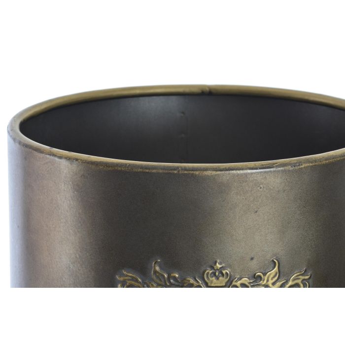DKD Home Decor Macetero Loft de Metal Set de 2, Champán y Negro, Hecho a Mano, Desmontable, 25x25x80.5 cm 2
