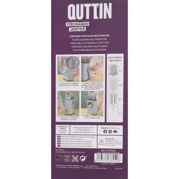 Multi Cortador de Vegetales Quttin (6 Unidades) 14 Multi Cortador de Vegetales Quttin (6 Unidades) 14