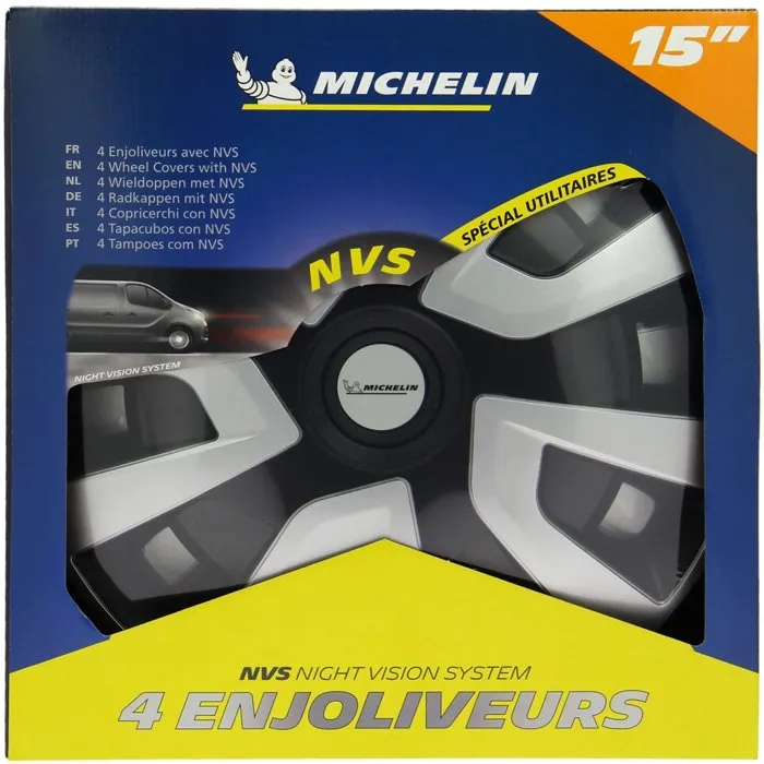Michelin Juego de 4 Adornos de Rueda 15 Pulgadas Utilidades Especiales NVS ABS Acabado Laca Brillo Sistema Night Vision Security 2 Michelin Juego de 4 Adornos de Rueda 15 Pulgadas Utilidades Especiales NVS ABS Acabado Laca Brillo Sistema Night Vision Security 2