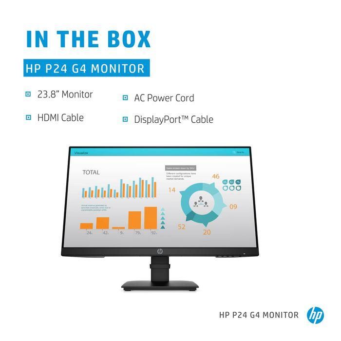 HP Monitor P24 G4 23.8" Full HD IPS 5ms HDMI DisplayPort VGA VESA Negro