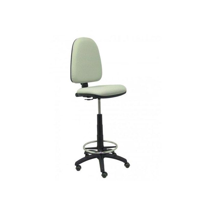 Taburete Piqueras Y Crespo Ayna Ergonomico Mecanismo De Contacto Permanente Regulable En Altura Y Aro Reposapies Ruedas De Parquet Asiento Y Respaldo Tapizados Bali Gris Claro