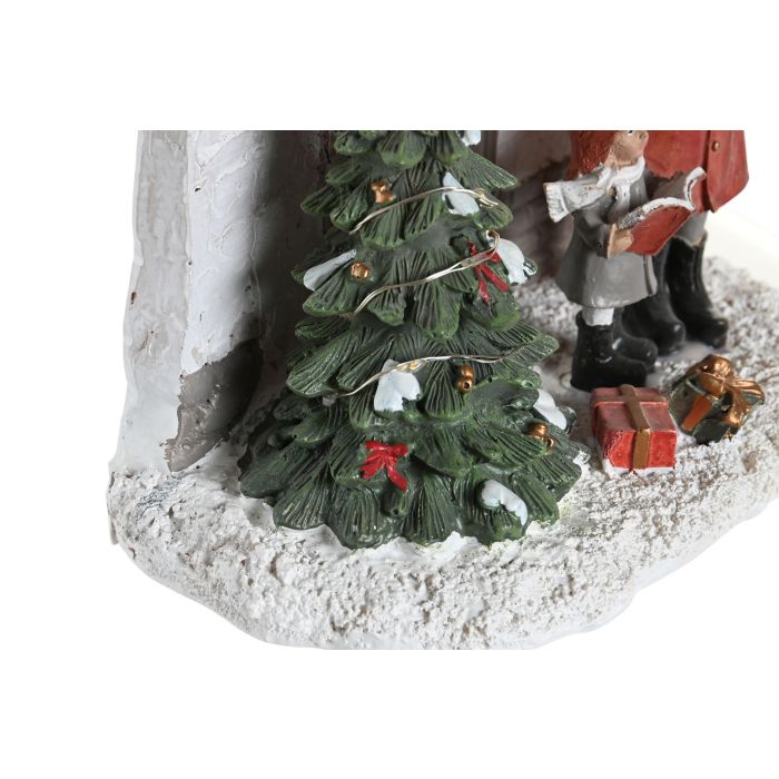 DKD Home Decor Figura de Navidad Tradicional Casa LED con Pilas Lr44 Resina Multicolor 9x21x16.5cm Paquete de 2 Unidades 2