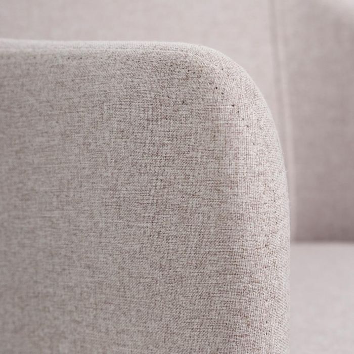 Silla Beige Tejido-Metal Moderno Salón 52,50 X 53 X 77 cm