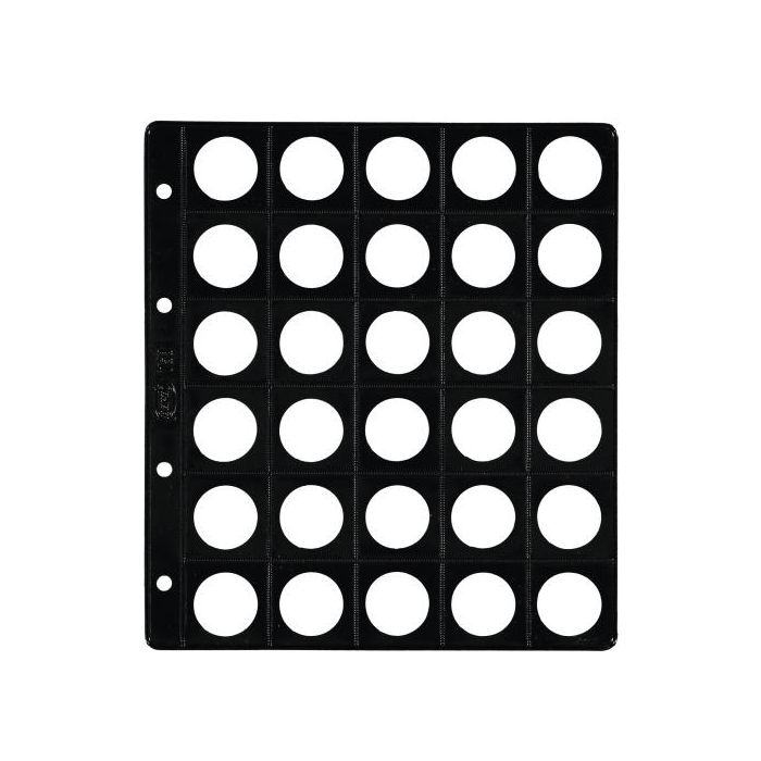 Funda Para Album De Monedas Pardo Con Alma Opaca Negra Ø 25Mm 30 Aloj. 25 unidades