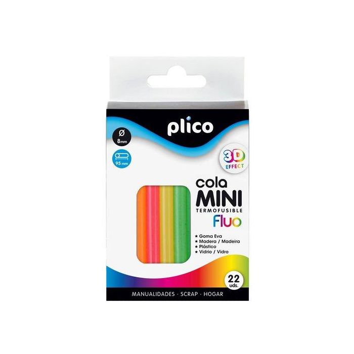 Cola Termofusible En Barra Plico Mini Fluo Blister De 22 Cola Termofusible En Barra Plico Mini Fluo Blister De 22