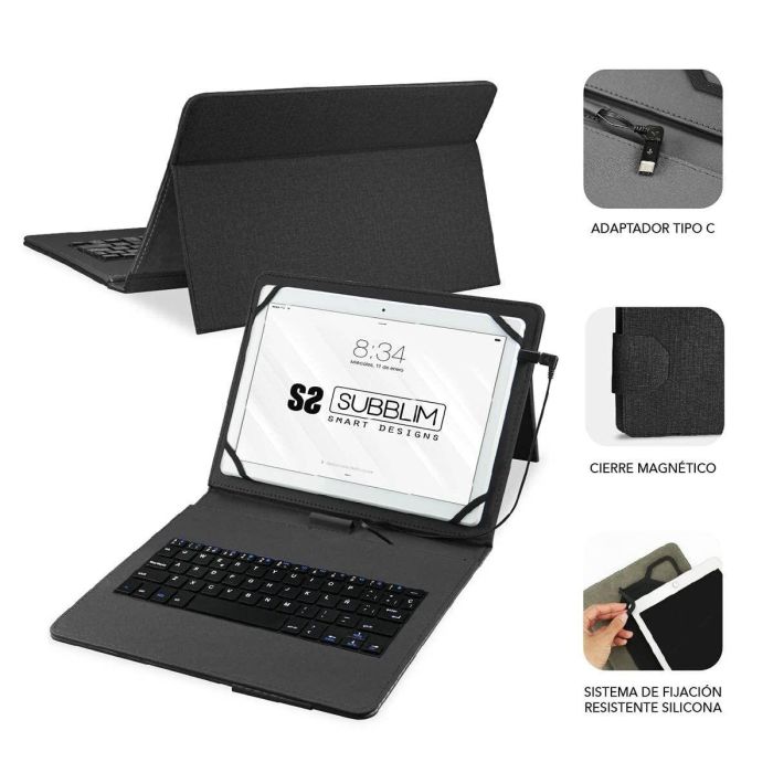 SUBBLIM Funda Tablet KEYTAB PRO USB 10,1" Black 6