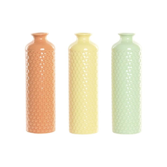 DKD Home Decor Jarrón Decorativo Básico de Dolomita, Colores Surtidos (Beige, Verde, Terracota), 9x9x30 cm, Set de 3 Unidades 0 DKD Home Decor Jarrón Decorativo Básico de Dolomita, Colores Surtidos (Beige, Verde, Terracota), 9x9x30 cm, Set de 3 Unidades 0