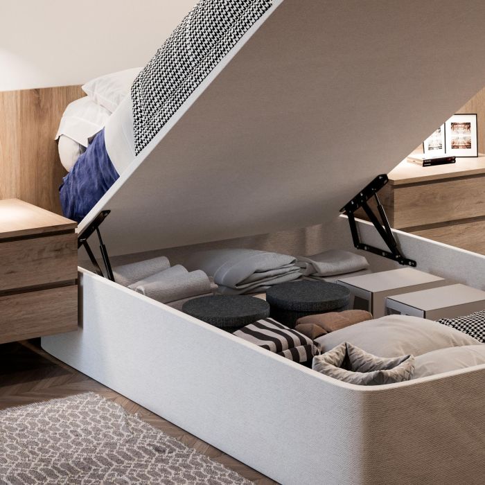 Emuca Juego de mecanismos elevables para cama canapé, apertura frontal, para camas de 135 cm, Acero, Pintado negro 2 Emuca Juego de mecanismos elevables para cama canapé, apertura frontal, para camas de 135 cm, Acero, Pintado negro 2