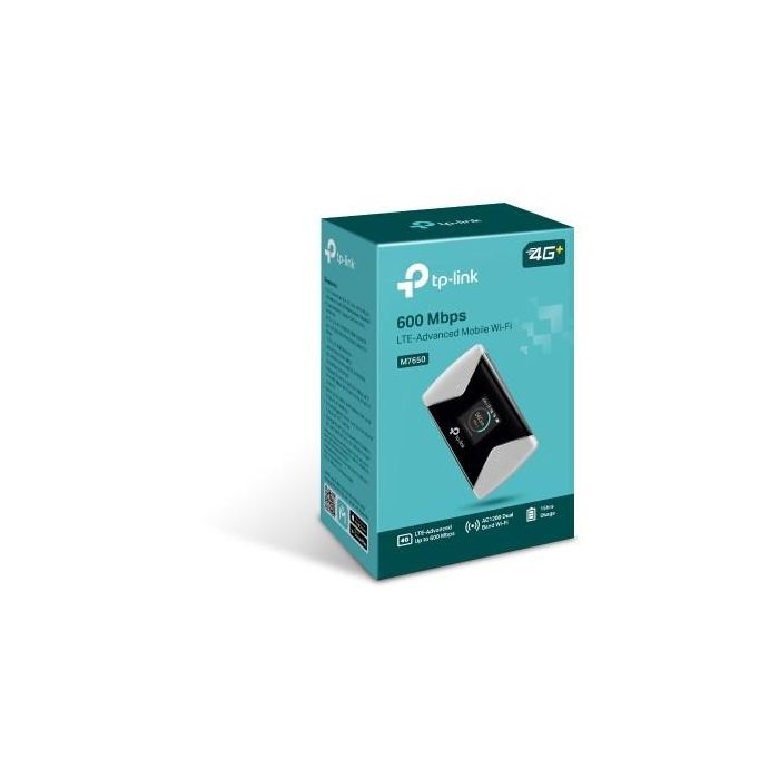 TP-Link M7650 Router Wi-Fi Móvil 4G LTE-Advanced 600Mbps, AC1200, Doble Banda 2.4/5GHz, Pantalla TFT 2