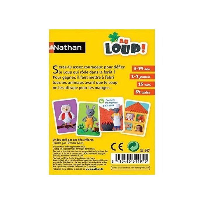 Nathan Au Loup - Juego de Cartas El Lobo y los Animales: ¿Quién pondrá a salvo a sus amigos antes que el Lobo? Desde 4 años 3
