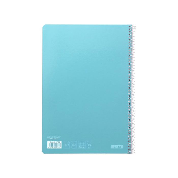 Cuaderno Espiral Liderpapel Folio Witty Tapa Dura 80H 75 gr Cuadro 4 mm Con Margen Color Celeste 5 unidades 2