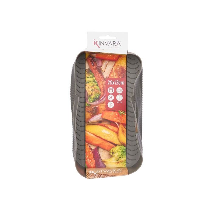 Molde Rectangular Freidora Aire Gris Kinvara 22x9x12cm (24 Unidades) 2