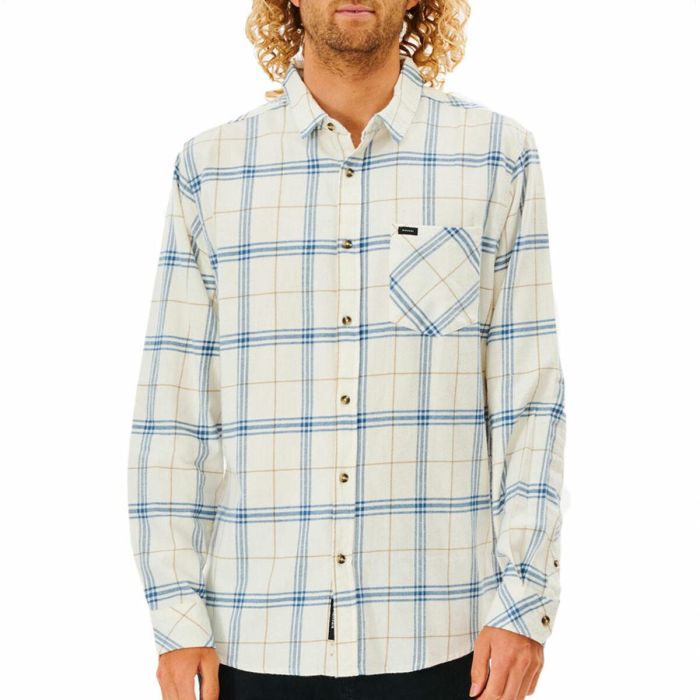 Camisa de Manga Larga Hombre Rip Curl Checked in Flannel Franela Blanco S 0 Camisa de Manga Larga Hombre Rip Curl Checked in Flannel Franela Blanco S 0