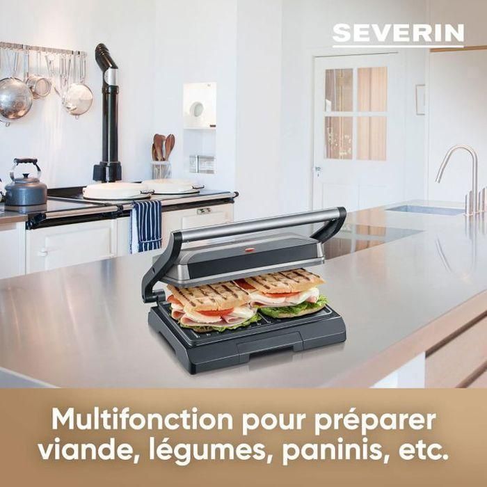 SEVERIN KG2394 Parrilla multifunción compacta: carne - paninis - verduras - placas antiadherentes 23x14-5 cm - recogegrasas 1