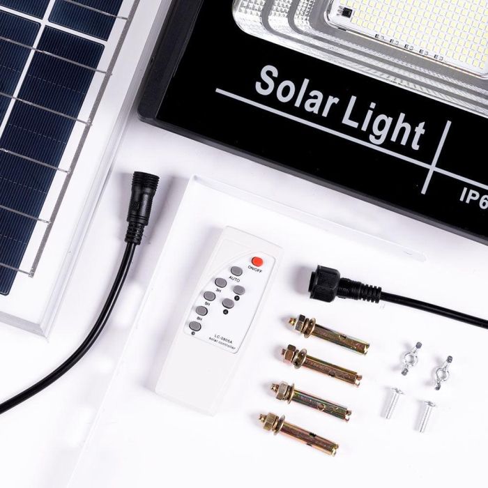 Proyector LED Solar 100W 6500K Panel: 6V/12W Batería: 3,2V/8000MaH Control Remoto [HO-SOLARFL-100W-01] 5
