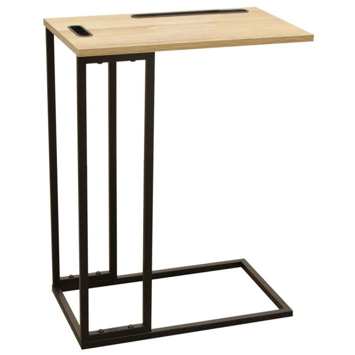 Home Deco Factory Mesa Auxiliar Nate Colección Industriel con Soporte Tablet y Ranuras 48x28x62.5 cm 0 Home Deco Factory Mesa Auxiliar Nate Colección Industriel con Soporte Tablet y Ranuras 48x28x62.5 cm 0