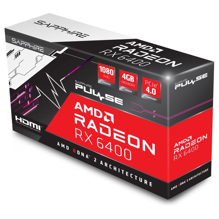Sapphire 11315-01-20G Tarjeta Gráfica Radeon RX 6400 Pulse 4GB GDDR6 LP 1Fan 5