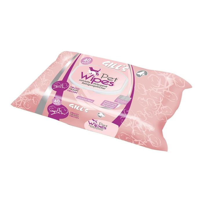 Nayeco Toallitas Húmedas Fragancia Talco para Perros y Gatos, Limpieza Eficaz y Absorción, 40 Unidades