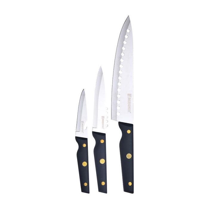 Bergner Juego de 3 Cuchillos Pro Reeco Acero Inoxidable Bg-41026-dbl - Set Cocinero, Utilitario y Verduras