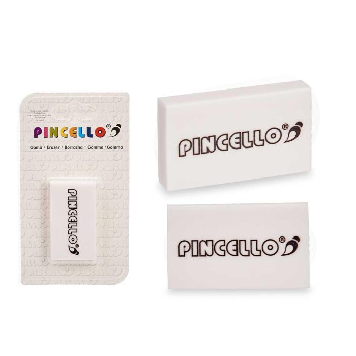 Goma de borrar gigante blanca Pincello 9x16x1.5 cm (36 Unidades) Goma de borrar gigante blanca Pincello 9x16x1.5 cm (36 Unidades)