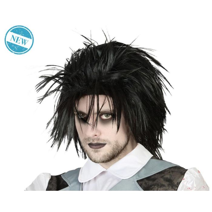 Peluca Negra Despeinada Estilo Manos Tijeras 130 gr