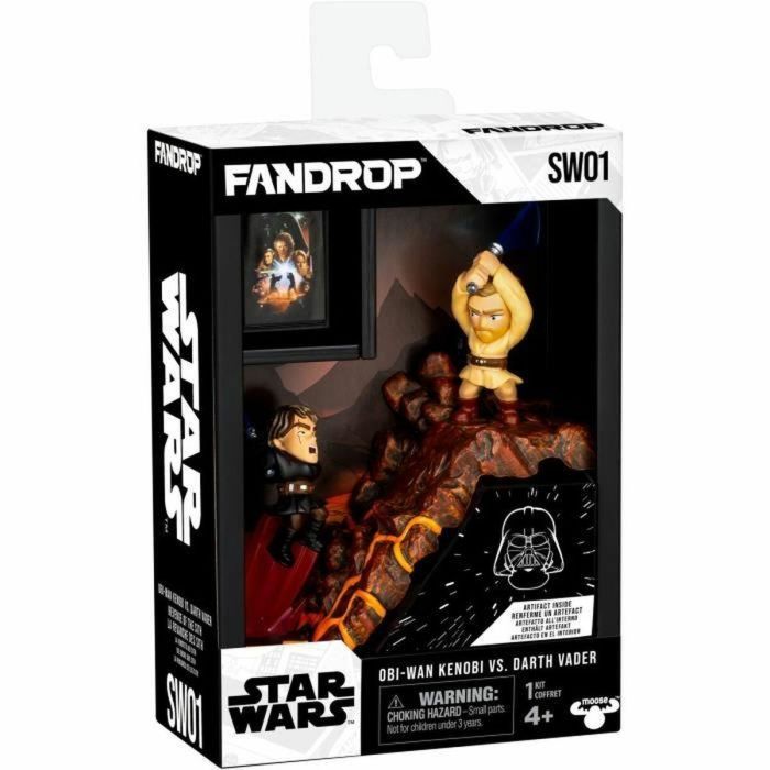FANDROP FAN0630996920732 Figura Star Wars Obi-Wan vs Anakin con escena de culto, Vitrina y mini póster - 18 cm 1