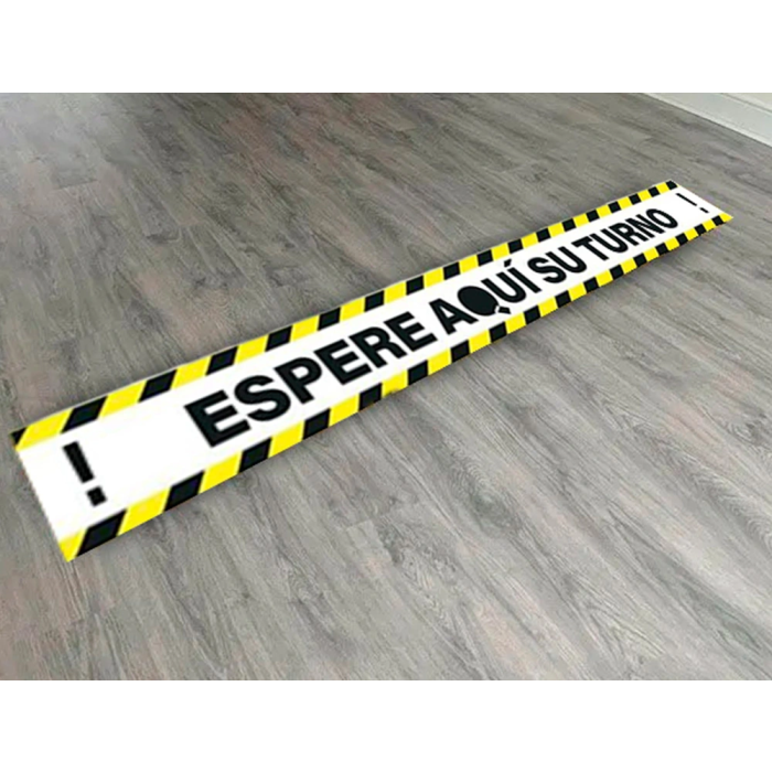 Archivo 2000 Pictograma Espere su Turno Mantenga la Distancia de Seguridad Vinilo Adhesivo 100x700 mm 3