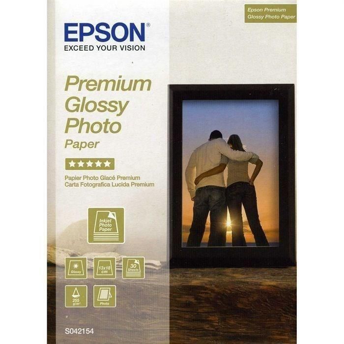 EPSON Paquete de 1 papel fotográfico brillante premium S042154 - 130x180 mm - 30 hojas - 255 g / m2 EPSON Paquete de 1 papel fotográfico brillante premium S042154 - 130x180 mm - 30 hojas - 255 g / m2