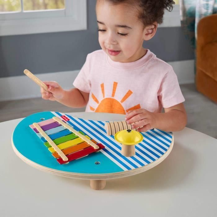 Fisher-Price-Mesa Musical de Madera con Instrumentos de Percusión HXT91 1 Fisher-Price-Mesa Musical de Madera con Instrumentos de Percusión HXT91 1