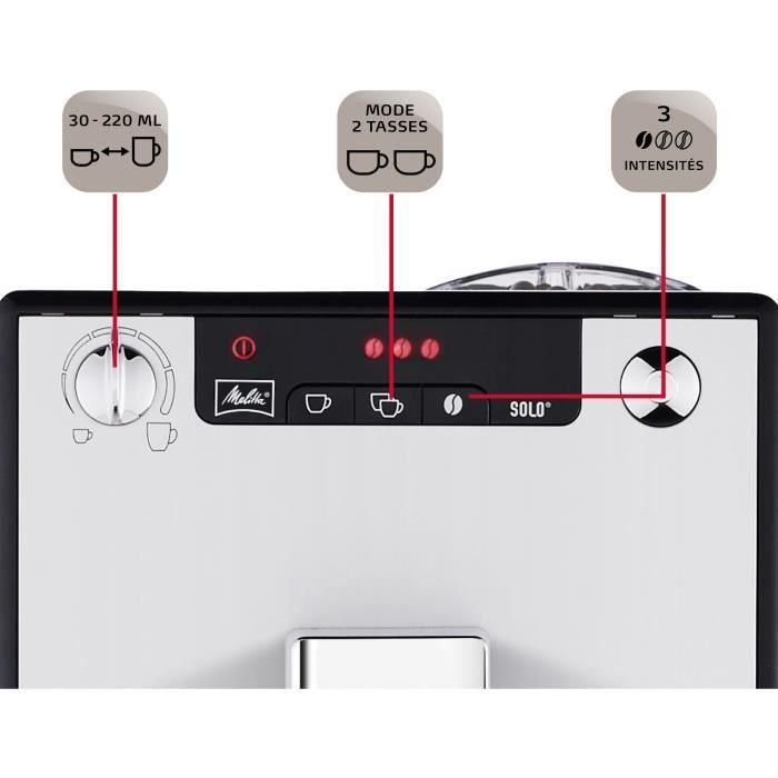 Melitta E950-103 Caffeo Solo Máquina de espresso automática, molinillo integrado, 15 bar, depósito 1.2L agua y 120g granos, Plata 3