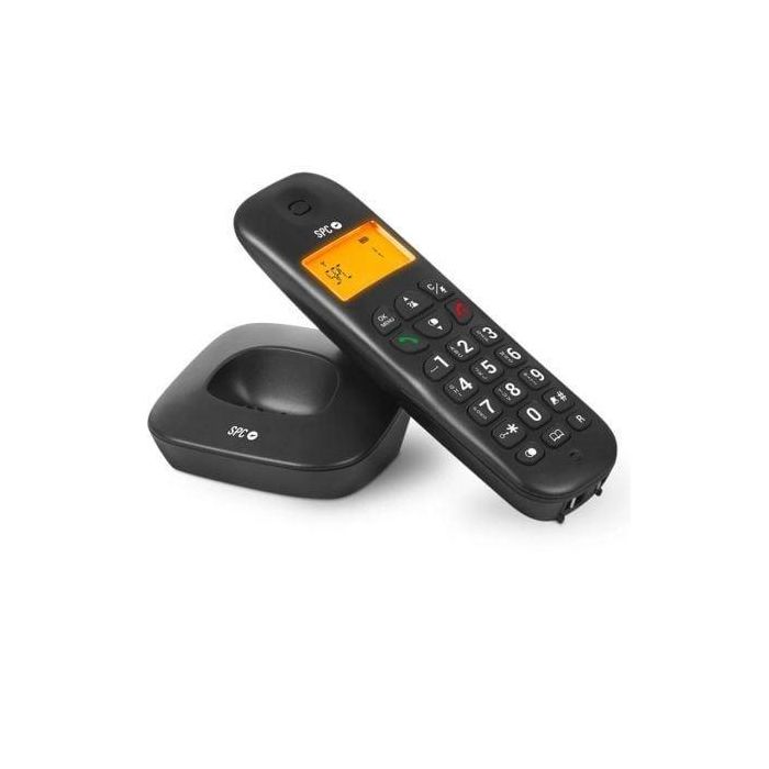 SPC 7300NS Teléfono Inalámbrico Air Negro con Pantalla Retroiluminada, Agenda 20 Contactos, Modo Eco, Ligero 1