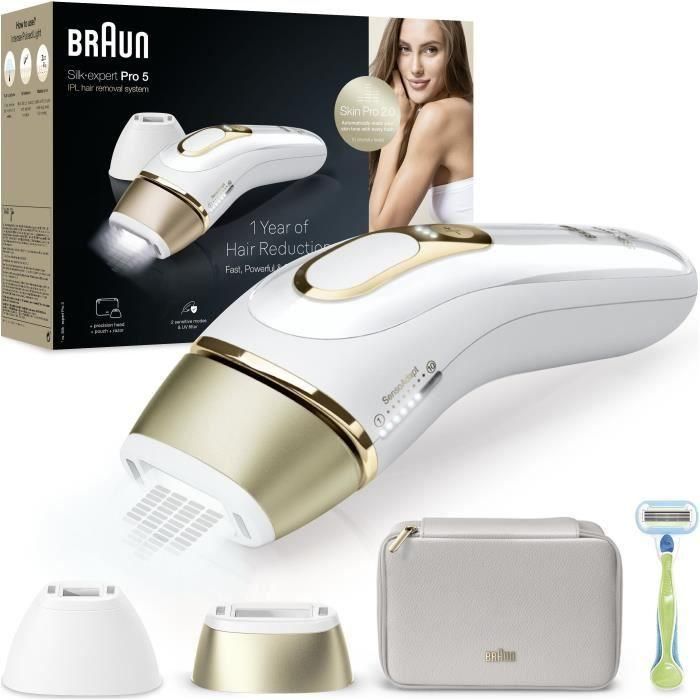 Braun PL5152 Depiladora de Luz Pulsada Silk·expert Pro 5, Depilación en casa con Estuche, Venus Razor y 2 Cabezales 0 Braun PL5152 Depiladora de Luz Pulsada Silk·expert Pro 5, Depilación en casa con Estuche, Venus Razor y 2 Cabezales 0
