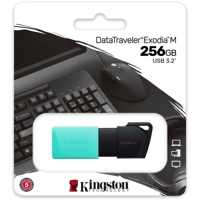 Kingston DataTraveler Exodia M 256GB USB 3.2 Gen 1 (Negro + Teal) para portátil y PC 11
