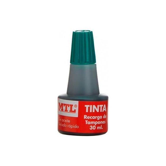 Mtl Tinta De Sellar Para Recarga De Tampones 30 mL Verde Mtl Tinta De Sellar Para Recarga De Tampones 30 mL Verde
