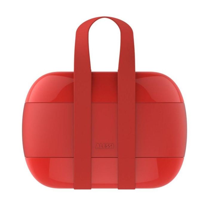 Alessi SA02 R FOOD Fiambrera de Resina Roja con Tres Compartimentos 1 Alessi SA02 R FOOD Fiambrera de Resina Roja con Tres Compartimentos 1