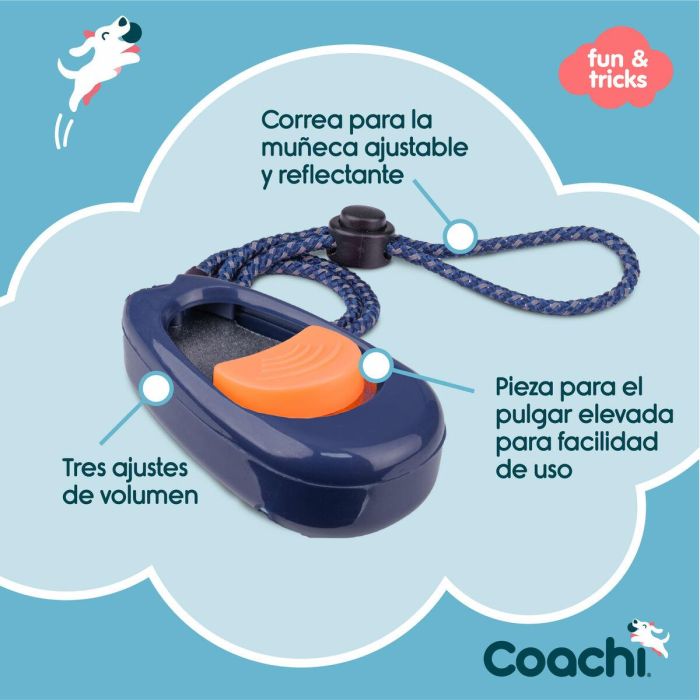Coachi Multi-Clicker de Adiestramiento para Perros y Cachorros, Control de Volumen 3 Ajustes, Correa Muñeca Ajustable, Azul Oscuro Botón Coral 5 Coachi Multi-Clicker de Adiestramiento para Perros y Cachorros, Control de Volumen 3 Ajustes, Correa Muñeca Ajustable, Azul Oscuro Botón Coral 5