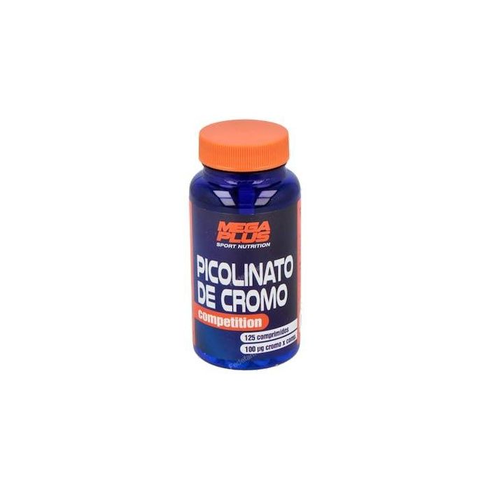 MEGA PLUS Cromo Picolinato 100µg 125 Comprimidos. Metabolismo de Glucosa, Grasa y Músculo.