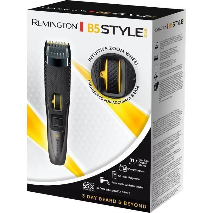 Recortadora de barba REMINGTON MB5000 Style Series - Cuchillas autoafilables de titanio 1 Recortadora de barba REMINGTON MB5000 Style Series - Cuchillas autoafilables de titanio 1