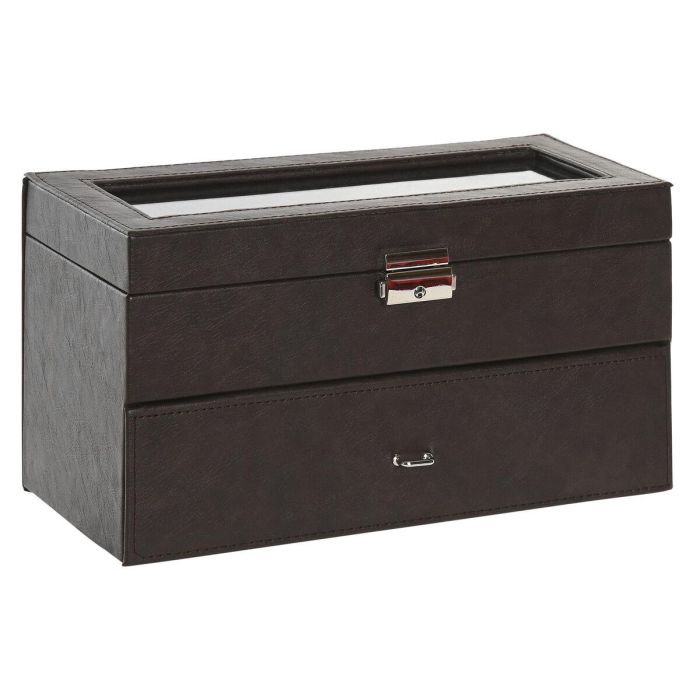 Caja-Joyero Home ESPRIT Marrón Poliuretano Cristal Madera MDF 27,5 x 11 x 15 cm 1 Caja-Joyero Home ESPRIT Marrón Poliuretano Cristal Madera MDF 27,5 x 11 x 15 cm 1