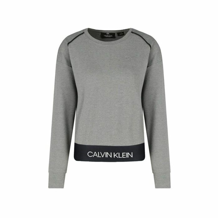 Sudadera sin Capucha Mujer Calvin Klein Gris claro S 0 Sudadera sin Capucha Mujer Calvin Klein Gris claro S 0