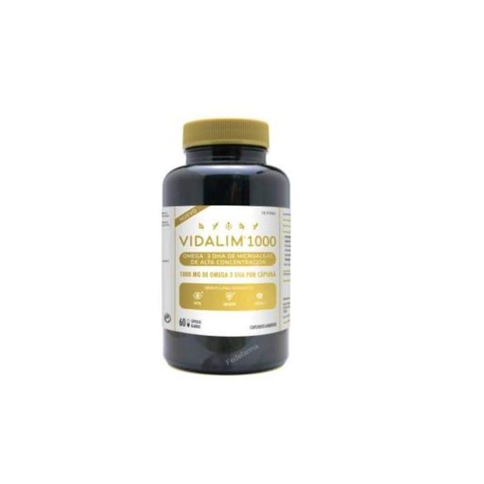 Vidalim DHA 1000mg, Aceite Microalgas Vitamina E, 60 Cápsulas. Mantiene Cerebro, Vista y Corazón.