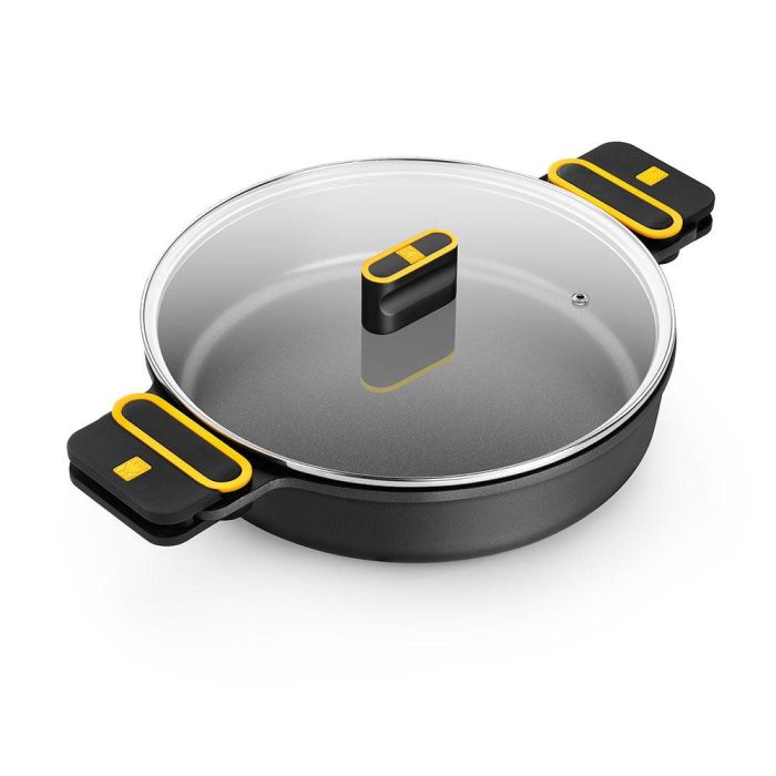 Olla baja de aluminio fundido con antiadherente tricapa con tapa de cristal, daily pro, ø32 cm 0 Olla baja de aluminio fundido con antiadherente tricapa con tapa de cristal, daily pro, ø32 cm 0